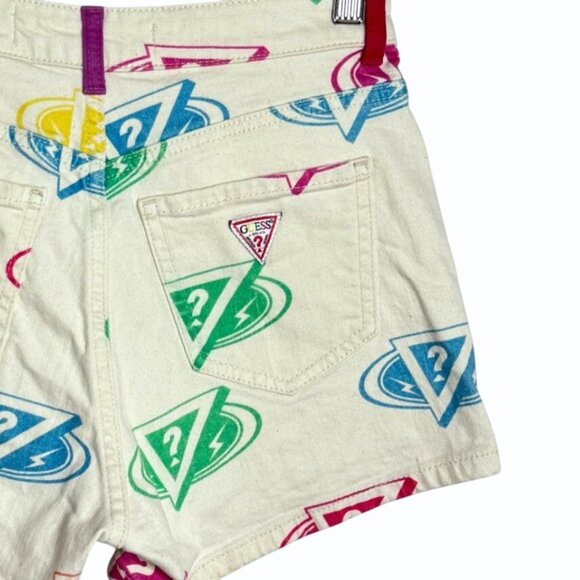 GUESS x J Balvin Colores Collection Womens 25 High-Waisted Mom Shorts Rainbow - Picture 5 of 13